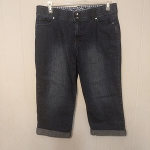 Bandolino dark wash plus size capri pants